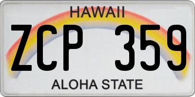 HI license plate ZCP359