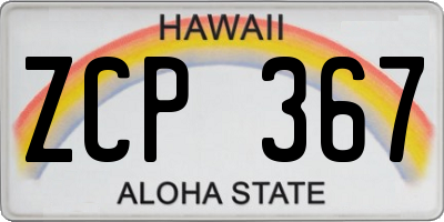 HI license plate ZCP367