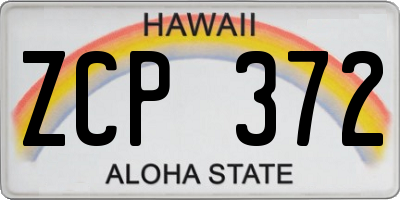 HI license plate ZCP372