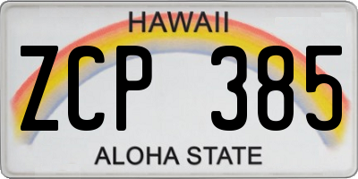 HI license plate ZCP385