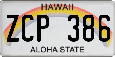 HI license plate ZCP386
