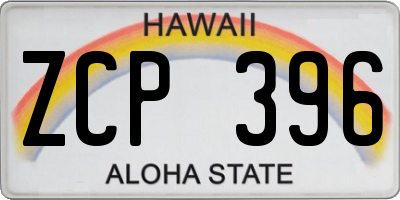 HI license plate ZCP396