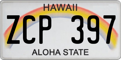 HI license plate ZCP397