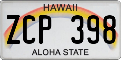 HI license plate ZCP398