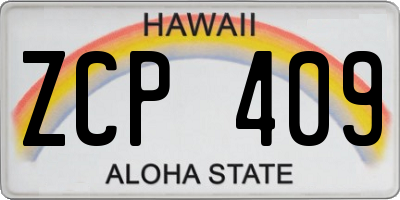 HI license plate ZCP409