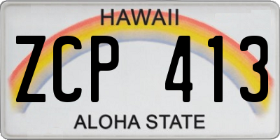 HI license plate ZCP413