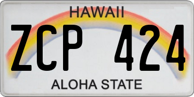 HI license plate ZCP424