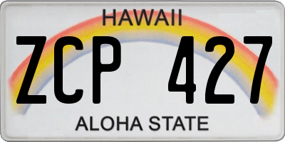 HI license plate ZCP427
