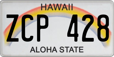 HI license plate ZCP428