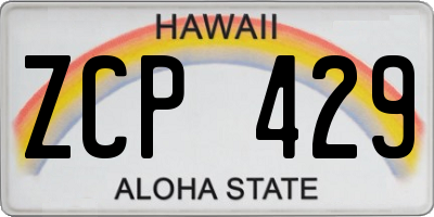 HI license plate ZCP429