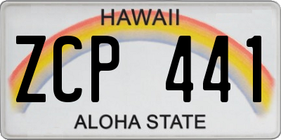 HI license plate ZCP441