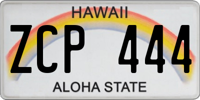 HI license plate ZCP444