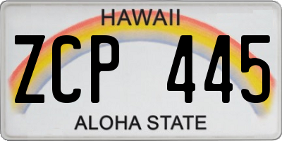 HI license plate ZCP445