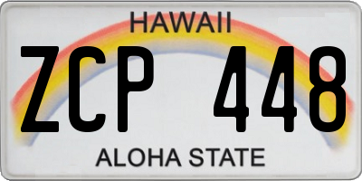 HI license plate ZCP448