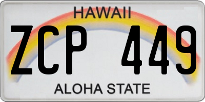 HI license plate ZCP449
