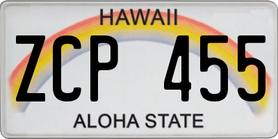 HI license plate ZCP455