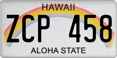 HI license plate ZCP458