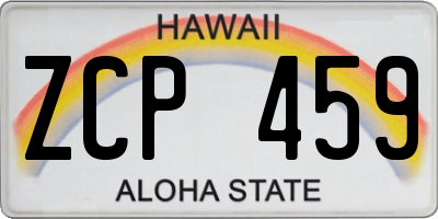 HI license plate ZCP459