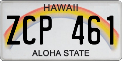 HI license plate ZCP461