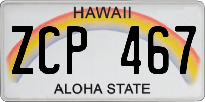 HI license plate ZCP467
