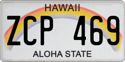 HI license plate ZCP469