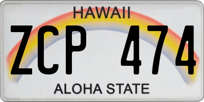 HI license plate ZCP474