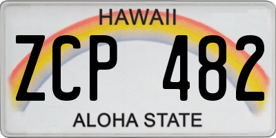 HI license plate ZCP482