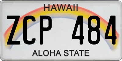 HI license plate ZCP484