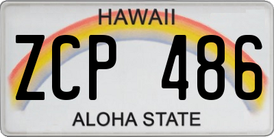 HI license plate ZCP486