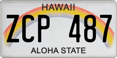 HI license plate ZCP487