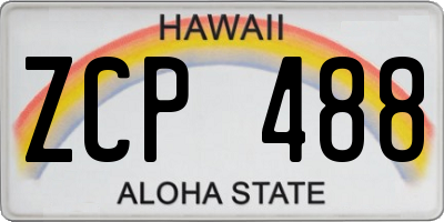 HI license plate ZCP488