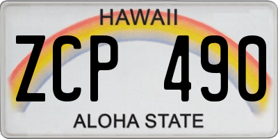 HI license plate ZCP490