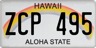 HI license plate ZCP495