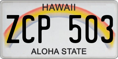HI license plate ZCP503