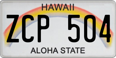 HI license plate ZCP504