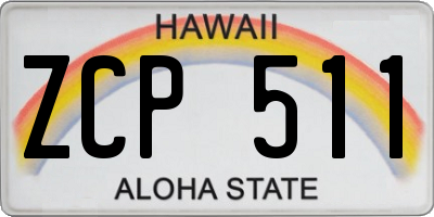 HI license plate ZCP511