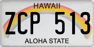 HI license plate ZCP513