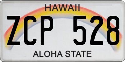 HI license plate ZCP528