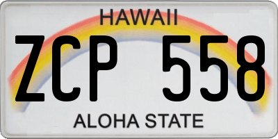 HI license plate ZCP558