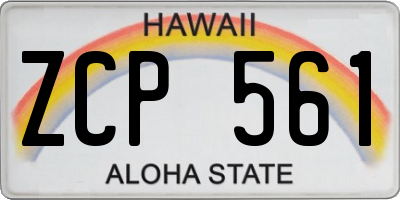 HI license plate ZCP561