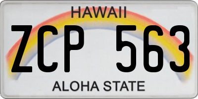 HI license plate ZCP563