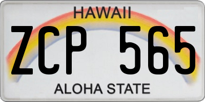 HI license plate ZCP565