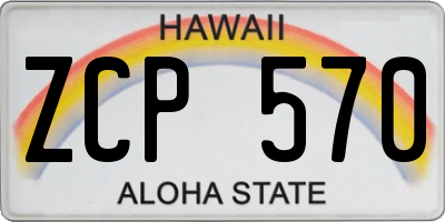 HI license plate ZCP570