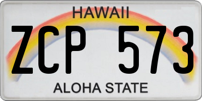HI license plate ZCP573