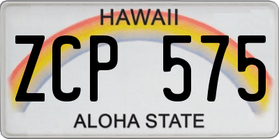 HI license plate ZCP575