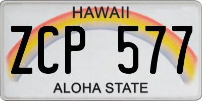HI license plate ZCP577