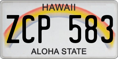HI license plate ZCP583