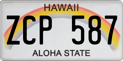 HI license plate ZCP587