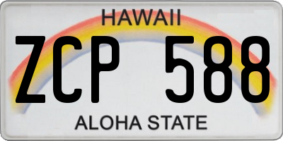 HI license plate ZCP588