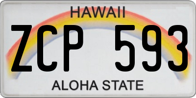 HI license plate ZCP593